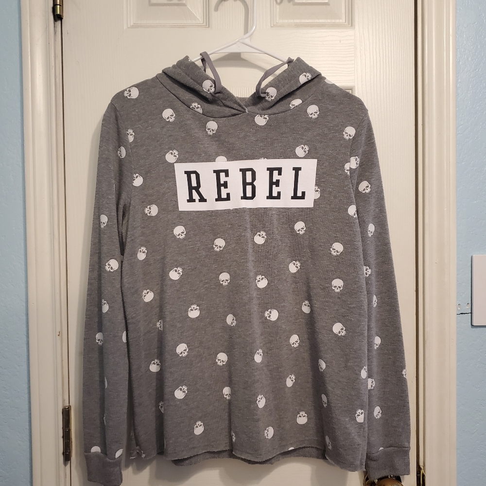 Mordern Lux Gray Light Rebel Skull Pullover Jacket